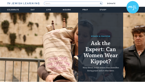 Screenshot of the My Jewish Learning site