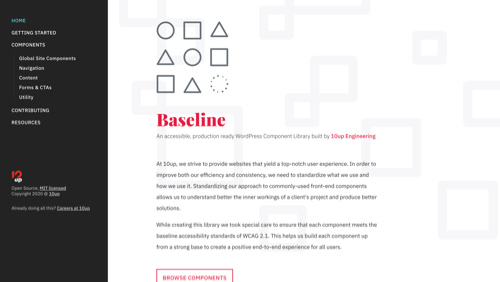 Screenshot of the Baseline site